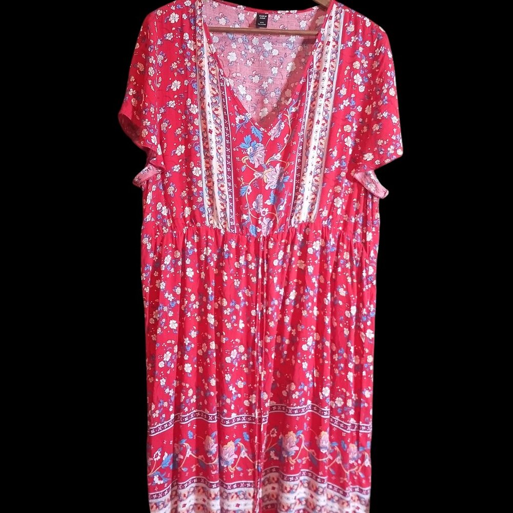 Shein 4xl red flower dress